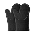 Black Silicone Baking Holiday Best Heat Resistant Oven Mitts
