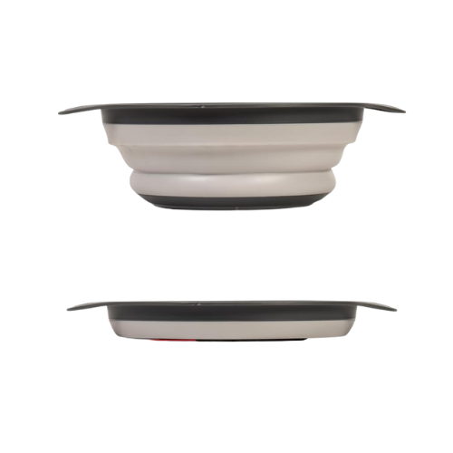 Silicone Space Saving Daily Cooking Cream Black Collapsible Colander Set