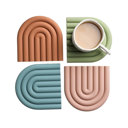 Colorful Heat Resistant Table Protection Rainbow Trivet Mat